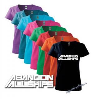ABANDON ALL SHIPS - White Logo - farebné dámske tričko