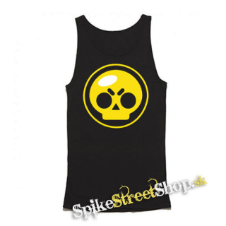 BRAWL STARS - Yellow Skull - Mens Vest Tank Top - čierne tielko