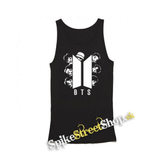 BTS - BANGTAN BOYS - Cartoon Band NA ČIERNE - Mens Vest Tank Top - čierne tielko
