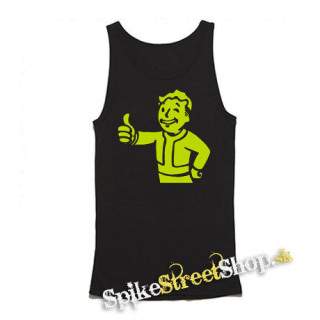 FALLOUT - Vault Boy Green - Mens Vest Tank Top - čierne tielko