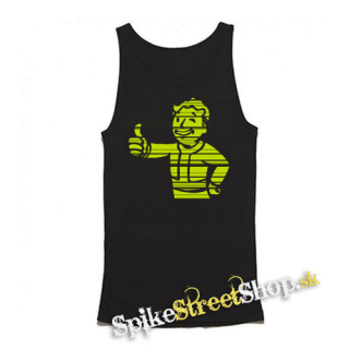 FALLOUT - Vault Boy Green Vintage - Mens Vest Tank Top - čierne tielko