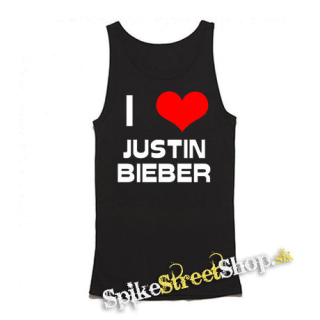I LOVE JUSTIN BIEBER - Mens Vest Tank Top - čierne tielko