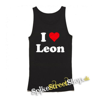 I LOVE LEON - Mens Vest Tank Top - čierne tielko