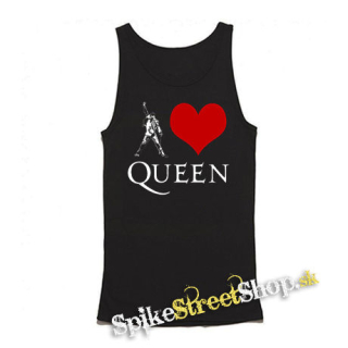 I LOVE QUEEN - Mens Vest Tank Top - čierne tielko