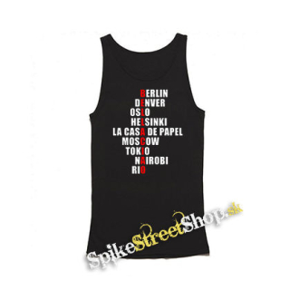 LA CASA DE PAPEL - Bella Ciao Names - Mens Vest Tank Top - čierne tielko