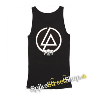 LINKIN PARK - Brown Logo And Skulls - Mens Vest Tank Top - čierne tielko