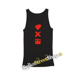 LOVE DEATH ROBOTS - Red Crest Motive 2 - Mens Vest Tank Top - čierne tielko