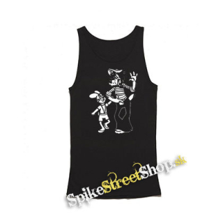 NO POČKAJ ZAJAC - Motív 2 - Mens Vest Tank Top - čierne tielko