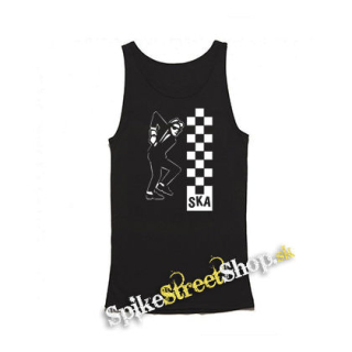 SKA - Tancujúca Postavička - Mens Vest Tank Top - čierne tielko
