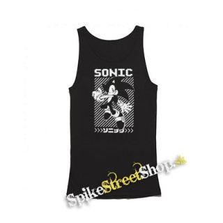SONIC THE HEDGEHOG - Ježko Sonic - Mens Vest Tank Top - čierne tielko