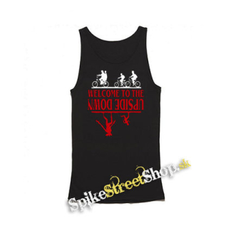 STRANGER THINGS - Welcome To The Upside Down - Mens Vest Tank Top - čierne tielko