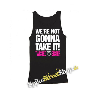 TWISTED SISTER - Were Not Gonna Take It Slogan - Mens Vest Tank Top - čierne tielko
