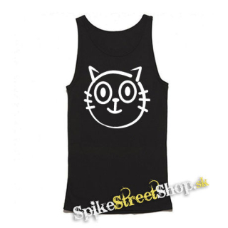 VESELÁ MAČIČKA - Mens Vest Tank Top - čierne tielko