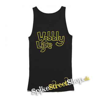WOBBLY LIFE - Logo Yellow - Mens Vest Tank Top - čierne tielko