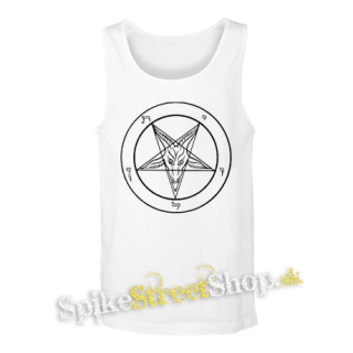 BAPHOMET -Pentagram CIERNE - biele pánske tielko