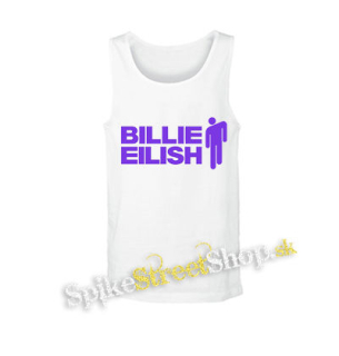 BILLIE EILISH - Purple Logo And Purple Stickman - biele pánske tielko