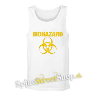BIOHAZARD - Yellow Logo Crest - biele pánske tielko