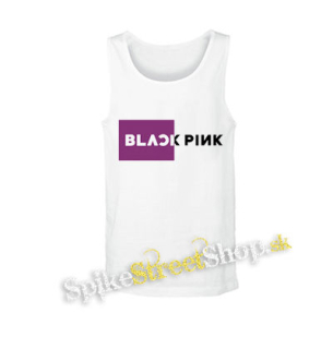 BLACKPINK - Pink Square Crest B&W - biele pánske tielko