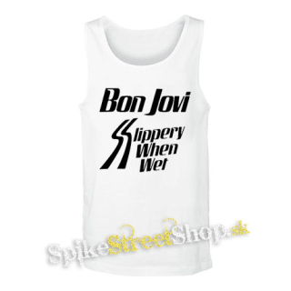 BON JOVI - Slippery When Wet - biele pánske tielko