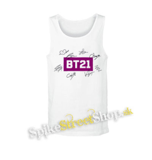 BT21 - Logo Signature - biele pánske tielko