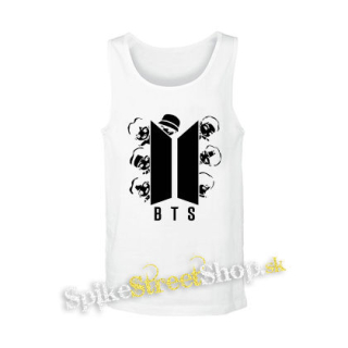 BTS - BANGTAN BOYS - Cartoon Band - biele pánske tielko