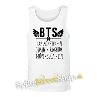 BTS - BANGTAN BOYS - Logo And Names - biele pánske tielko