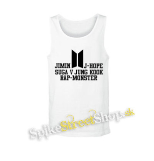 BTS - BANGTAN BOYS - Names Crest Logo - biele pánske tielko