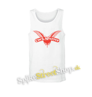 COCK SPARRER - Red Logo - biele pánske tielko