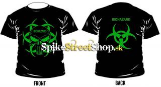 BIOHAZARD - Green Skull - čierne pánske tričko