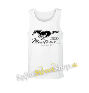 FORD MUSTANG - Horse Logo American Muscle - biele pánske tielko