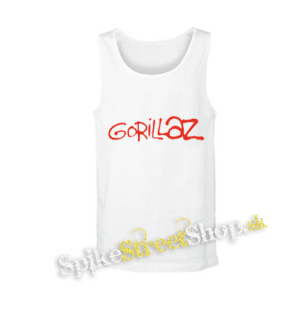 GORILLAZ - Red Logo - biele pánske tielko