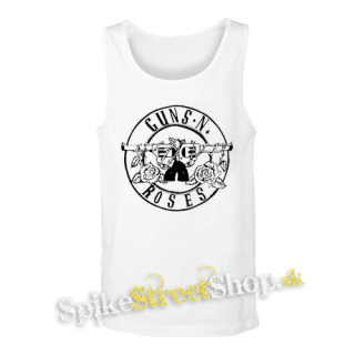 GUNS N ROSES - Circle Logo - biele pánske tielko