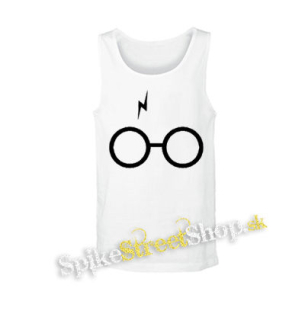 HARRY POTTER - Glasses Crest - biele pánske tielko