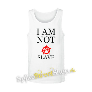 I AM NOT A SLAVE - Červené A - biele pánske tielko