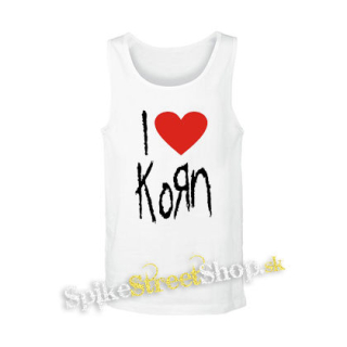 I LOVE KORN - biele pánske tielko