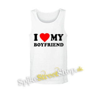 I LOVE MY BOYFRIEND - biele pánske tielko