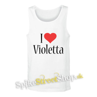 I LOVE VIOLETTA - biele pánske tielko