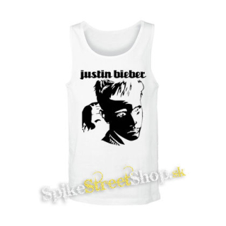 JUSTIN BIEBER - Logo & Portrait Motive 1 - biele pánske tielko