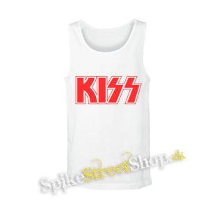 KISS - Red Logo - biele pánske tielko