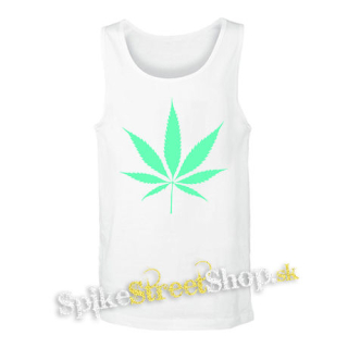 MARIHUANA - Green Leaf - biele pánske tielko