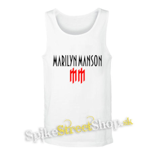 MARILYN MANSON - Logo Crest - biele pánske tielko