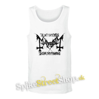 MAYHEM - Logo De Mysteriis Dom Sathanas - biele pánske tielko