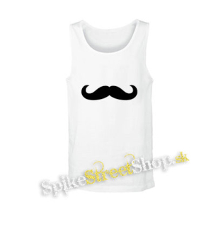 MUSTACHE - biele pánske tielko