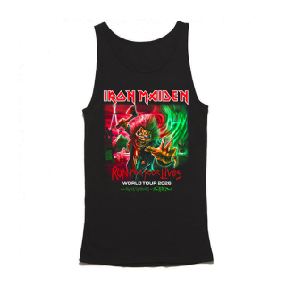 IRON MAIDEN - Run For Your Lives - World Tour 2026  - Mens Vest Tank Top - čierne tielko