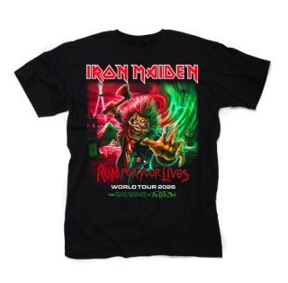 IRON MAIDEN - Run For Your Lives - World Tour 2026 - čierne pánske tričko