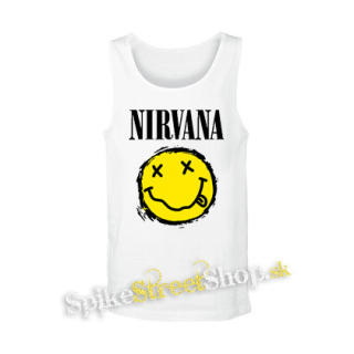 NIRVANA - Yellow Black Smile - biele pánske tielko