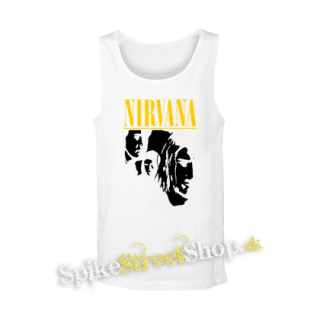 NIRVANA - Yellow Logo Band - biele pánske tielko
