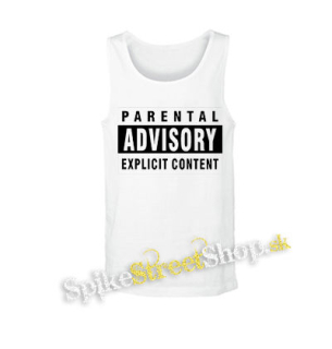 PARENTAL ADVISORY EXPLICIT CONTENT - Logo - biele pánske tielko