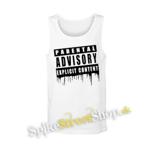 PARENTAL ADVISORY EXPLICIT CONTENT - biele pánske tielko