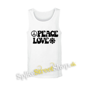 PEACE LOVE - biele pánske tielko